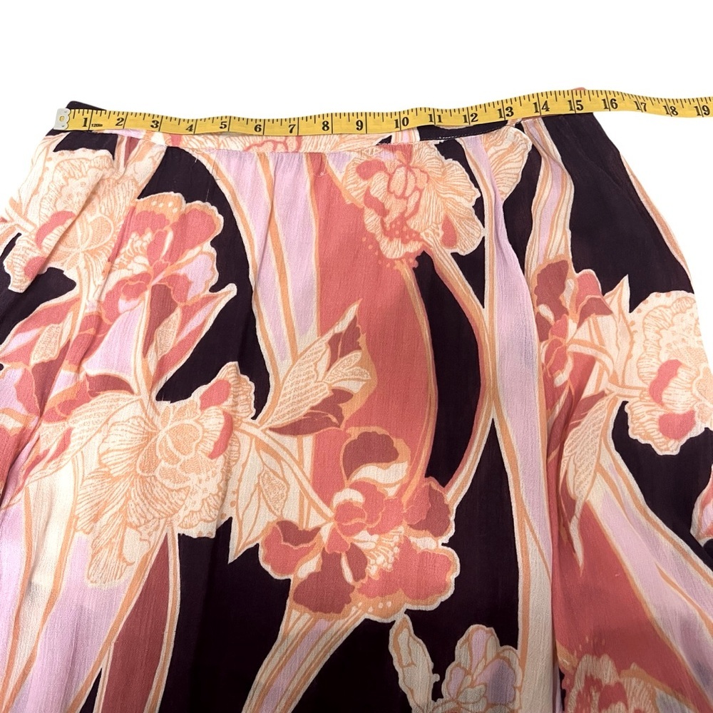 Free People Pink Bring Back The Summer Asymmetric Ruffle‎ Maxi Skirt Size 10 NWT - Picture 4 of 16